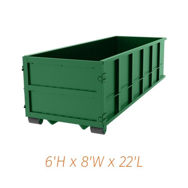 we may have special promotion or discount on our thirty-yard dumpsters depending on the rental duration and location